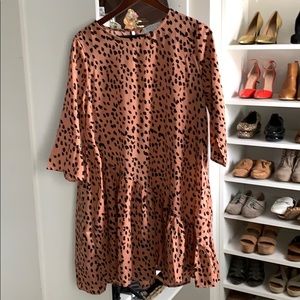 Vici pink and black Dalmatian print dress